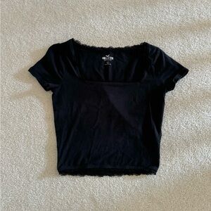 hollister lace square neck top